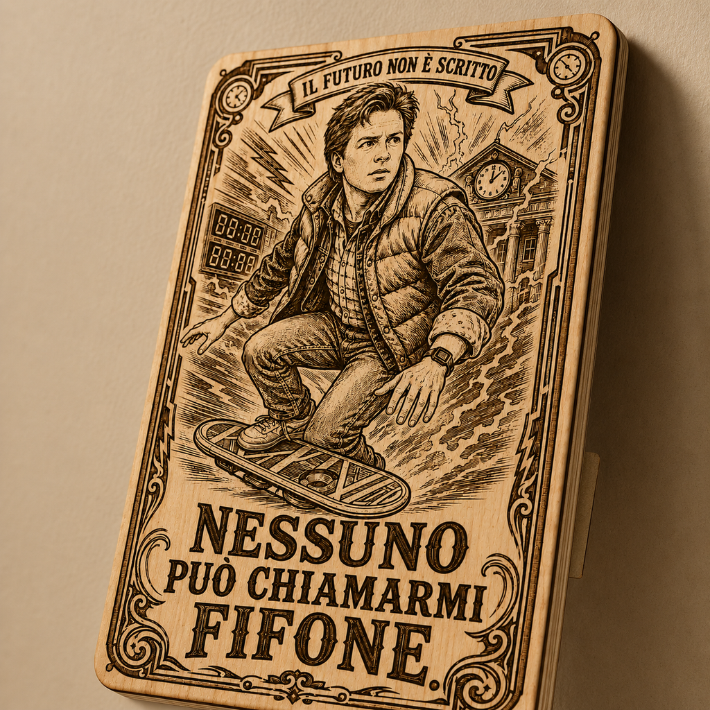 Quadretto inciso Nessuno può chiamarmi fifone - dettaglio